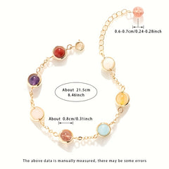 1pc Women's Elegant Luxury Natural Stone & Crystal Bead Bracelet - Multi-Color Energy Boost - Perfect Gift for Special Occasions