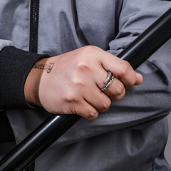 Men's Adjustable Golden Cudgel Ring – Mythology-Inspired Spiritual Energy Jewelry for Protection & Harmony