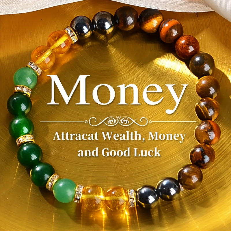 Wealth Attracting Bracelet - Green & Yellow Beaded Design for Daily Prosperity