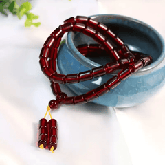 Burgundy Red Buddhist Prayer Beads for Grounding, Vitality, and Spiritual Protection