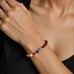 Garnet Multitone Gem Bracelet - Energy Balance for Daily Wear