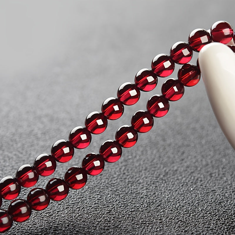 Red & Clear Beaded Bracelet - Bohemian Style with Synthetic Garnet for Valentine’s Day