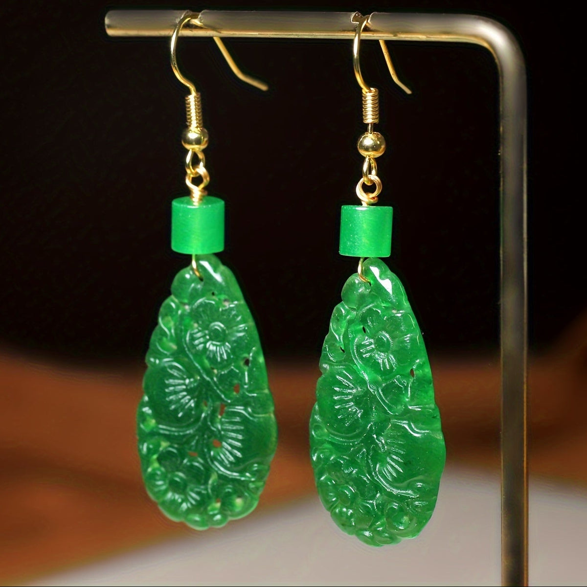 Natural Stone Floral Drop Earrings - Floral Energy for Beach Parties & Festivals with Spiritual Harmony