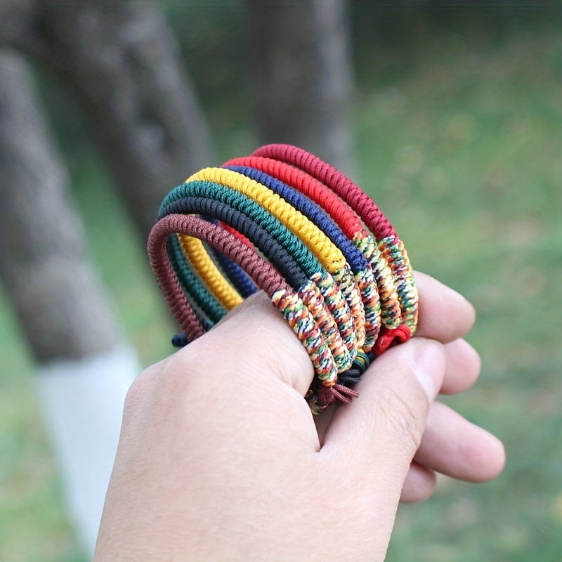 Handmade Tibetan Knot Rope Bracelet - Unisex Fashion for Spiritual Protection & Energy Balance