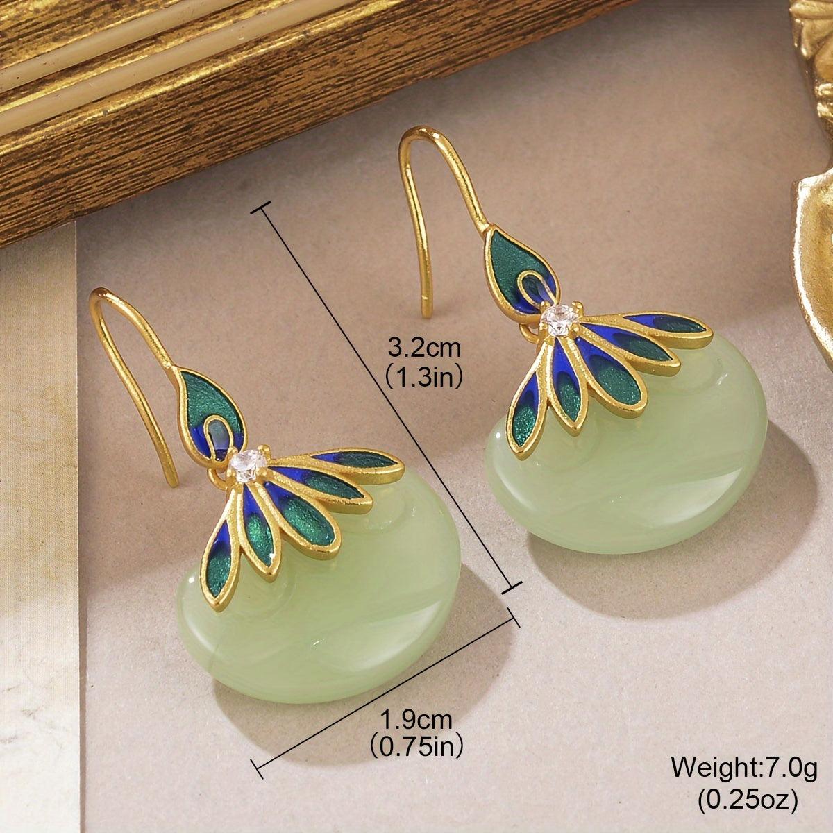 Green Copper Peacock Earrings Sexy Dangle Festival Jewelry with Mind-Body-Spirit Balance