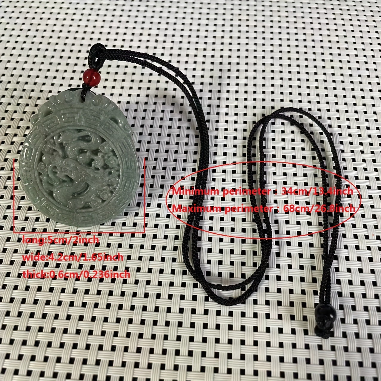 God Dragon Blessed Pendant - Prosperity Energy Traditional Stone Necklace