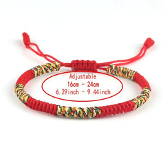 Multicolor Knitted Lucky Ethnic Style Colored Linked Woven String Thread Bracelet - Vibrant Energy & Harmonious Design for Daily Wear