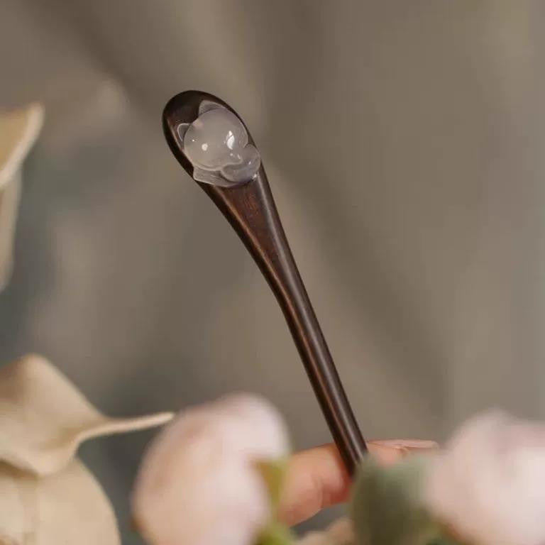 Ancient Small Wood Hairpin - Classical Simple Hanfu Hair Accessories with Natural Energy Flow