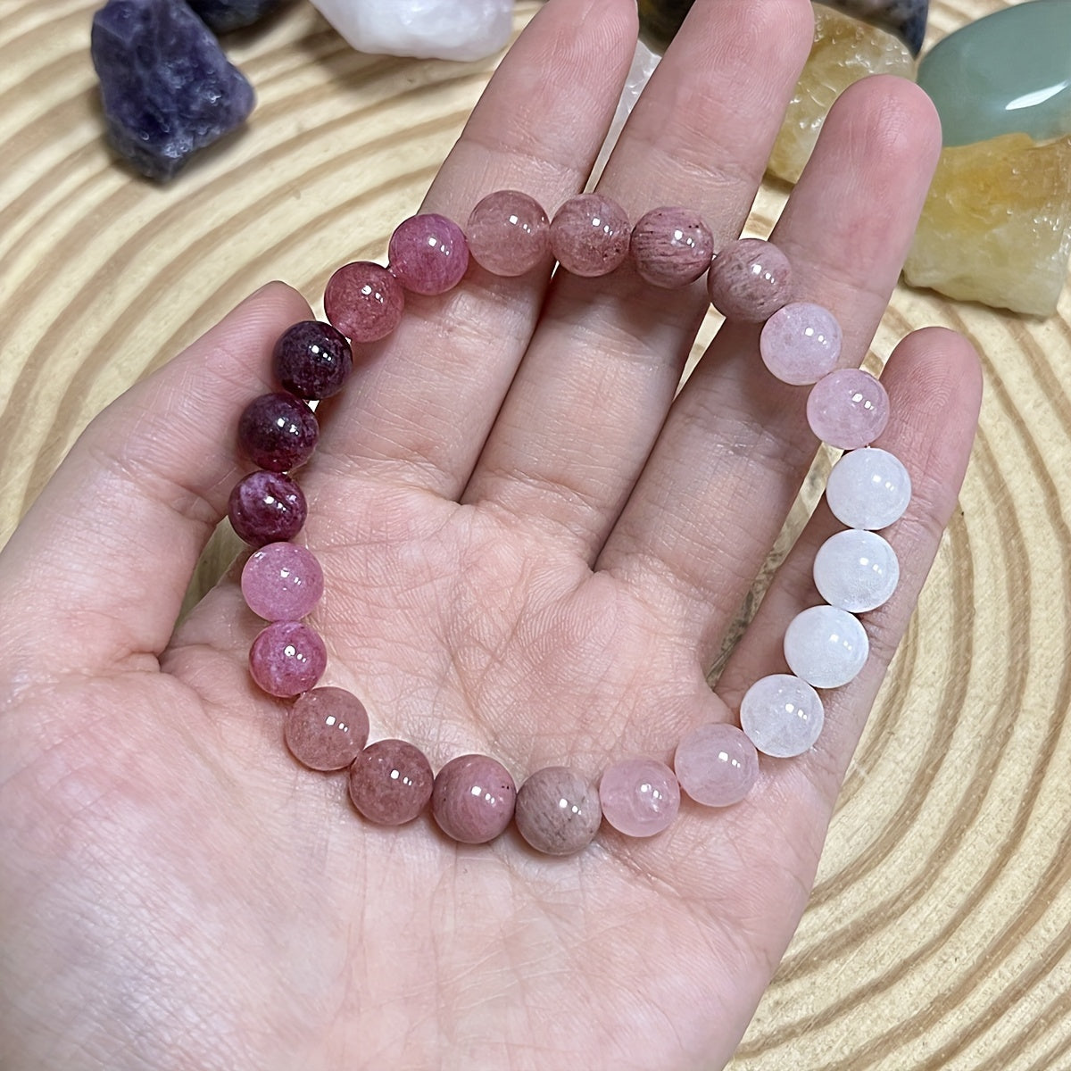 Natural Stone Bracelet for Spiritual Connection and Energy Protection - Handmade Bohemian Elastic Bracelet