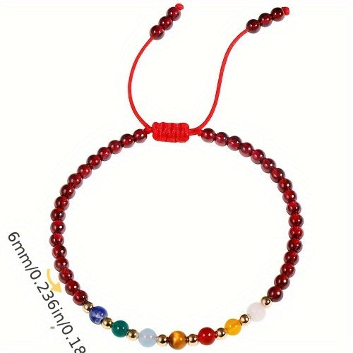 Garnet Multitone Gem Bracelet - Energy Balance for Daily Wear