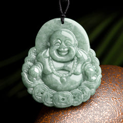 Natural Stone Buddha Pendant with Money Patterns – Symbol of Prosperity & Harmony