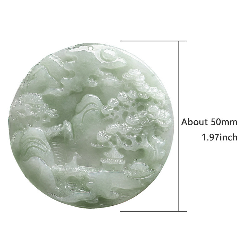 Elegant Natural Stone Mountain Water Pendant – Harmony & Tranquility for Unisex Wear