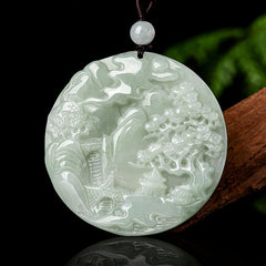 Elegant Natural Stone Mountain Water Pendant – Harmony & Tranquility for Unisex Wear