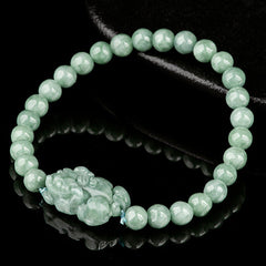 Natural Stone Small Pixiu Hand String Bead Bracelet - Energy Protection & Abundance