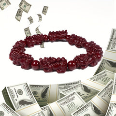 Elegant Cinnabar Dragon Bracelet - Red Energy for Wealth & Protection | Spiritual Harmony Jewelry