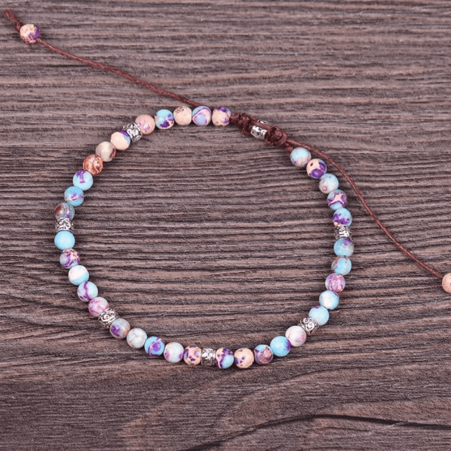 Adjustable Emperor Stone Woven Bracelet - 4mm Patterned Energy Talisman for Balance & Prosperity