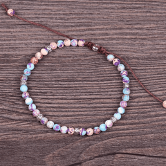 Adjustable Emperor Stone Woven Bracelet - 4mm Patterned Energy Talisman for Balance & Prosperity