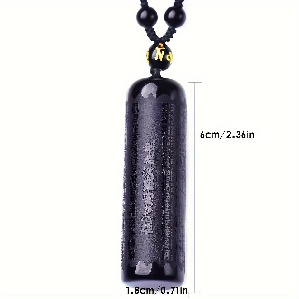 Black Obsidian Buddha Pendant — Protection, Grounding & Heart-Sutra Energy
