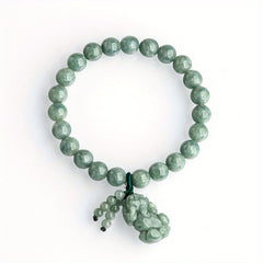 Elegant Natural Stone Pixiu Bracelet - Fashionable Hand Jewelry with 8mm & 10mm Bead Options for Prosperity Energy