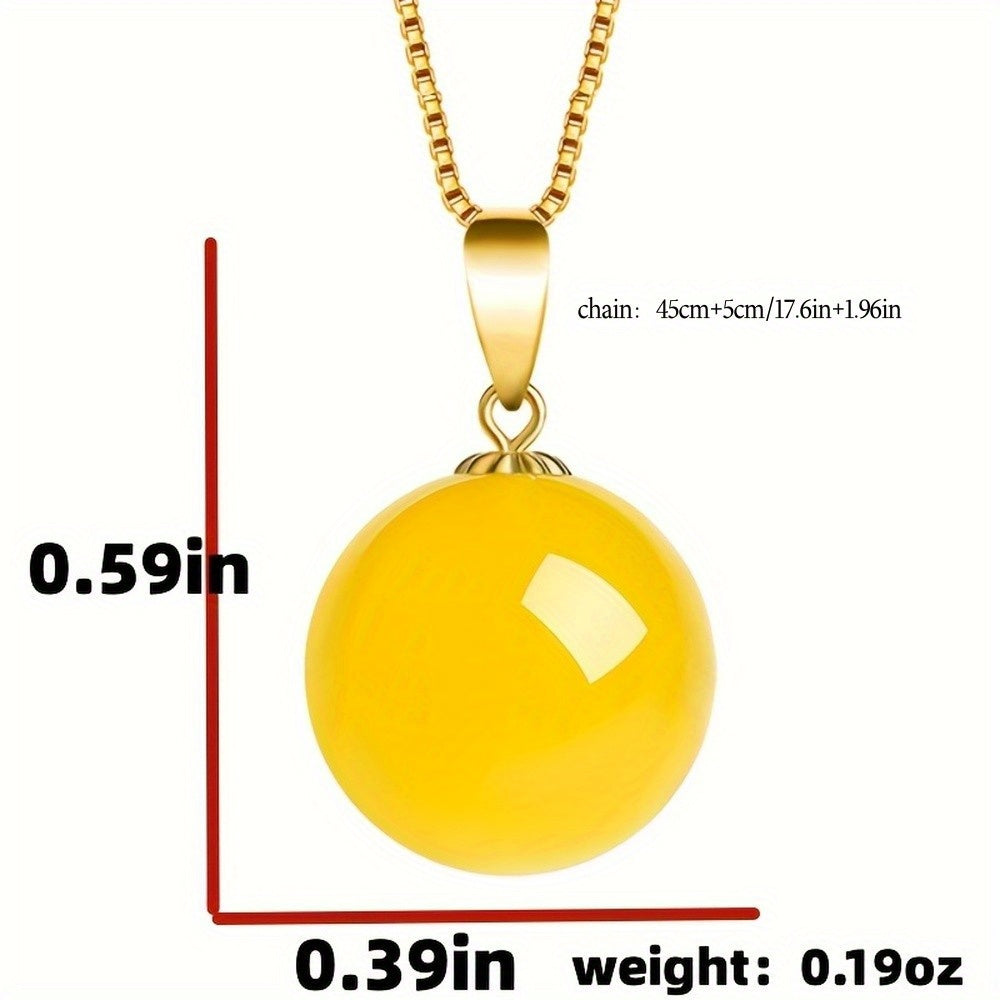 Elegant Glossy Green Imitation Jade Pendant Necklace - Spiritual Energy & Harmony