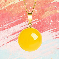Elegant Glossy Green Imitation Jade Pendant Necklace - Spiritual Energy & Harmony