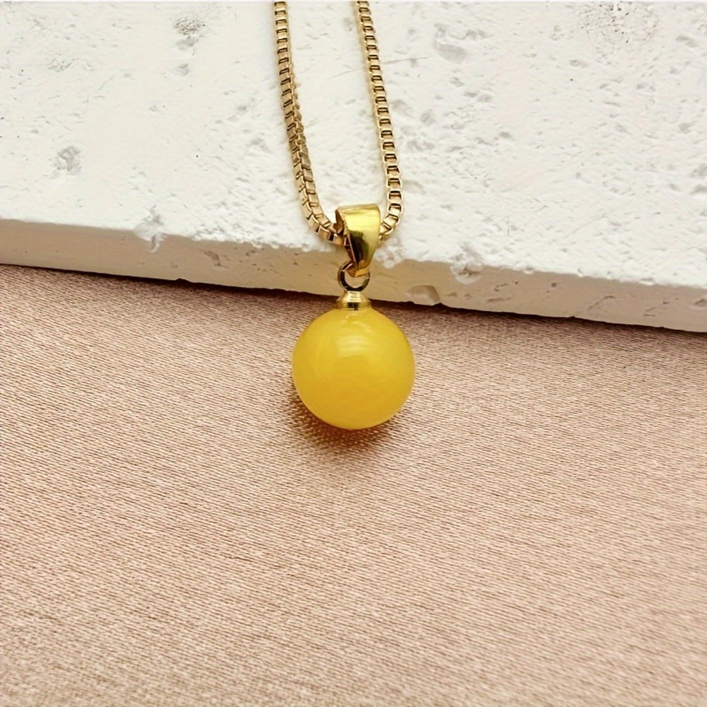 Elegant Glossy Green Imitation Jade Pendant Necklace - Spiritual Energy & Harmony