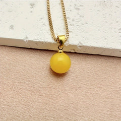 Elegant Glossy Green Imitation Jade Pendant Necklace - Spiritual Energy & Harmony