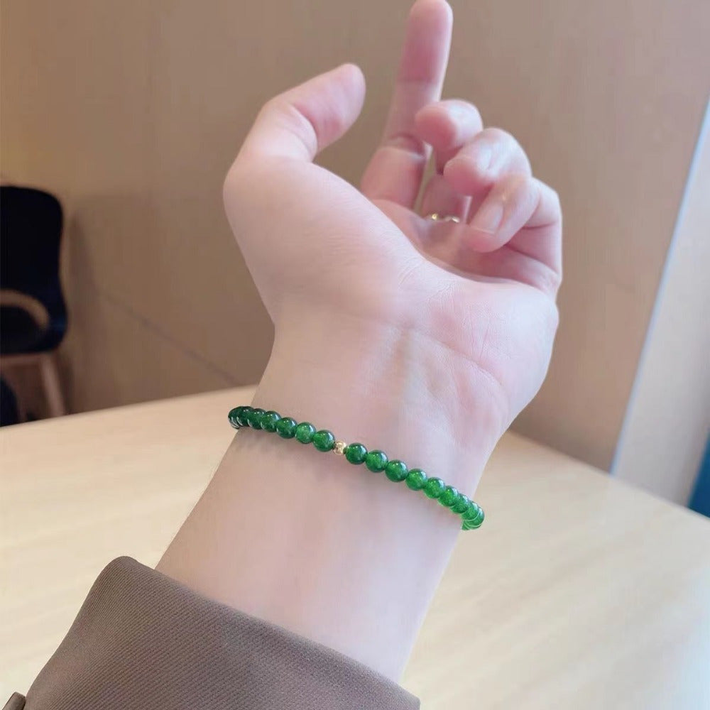 Bohemian Green Stone Bracelet - Natural Energy for Daily Harmony & Spiritual Balance