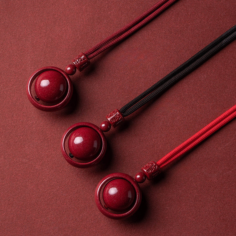 Cinnabar Pendant Chain - Boho Style Spiritual Charm for Prosperity & Good Fortune