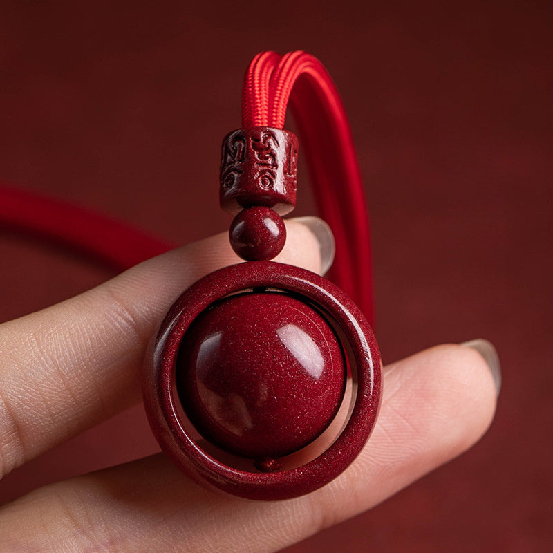 Cinnabar Pendant Chain - Boho Style Spiritual Charm for Prosperity & Good Fortune