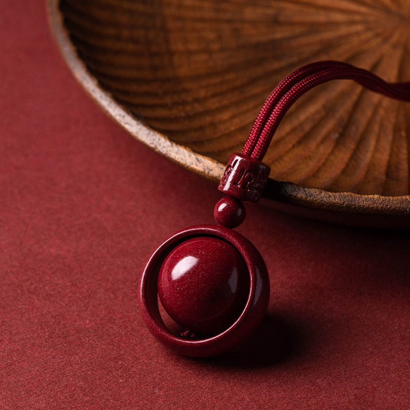 Cinnabar Pendant Chain - Boho Style Spiritual Charm for Prosperity & Good Fortune