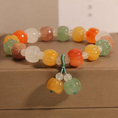 Natural Golden Silk Jade Pumpkin Energy Bracelet – Prosperity, Harmony & Protection