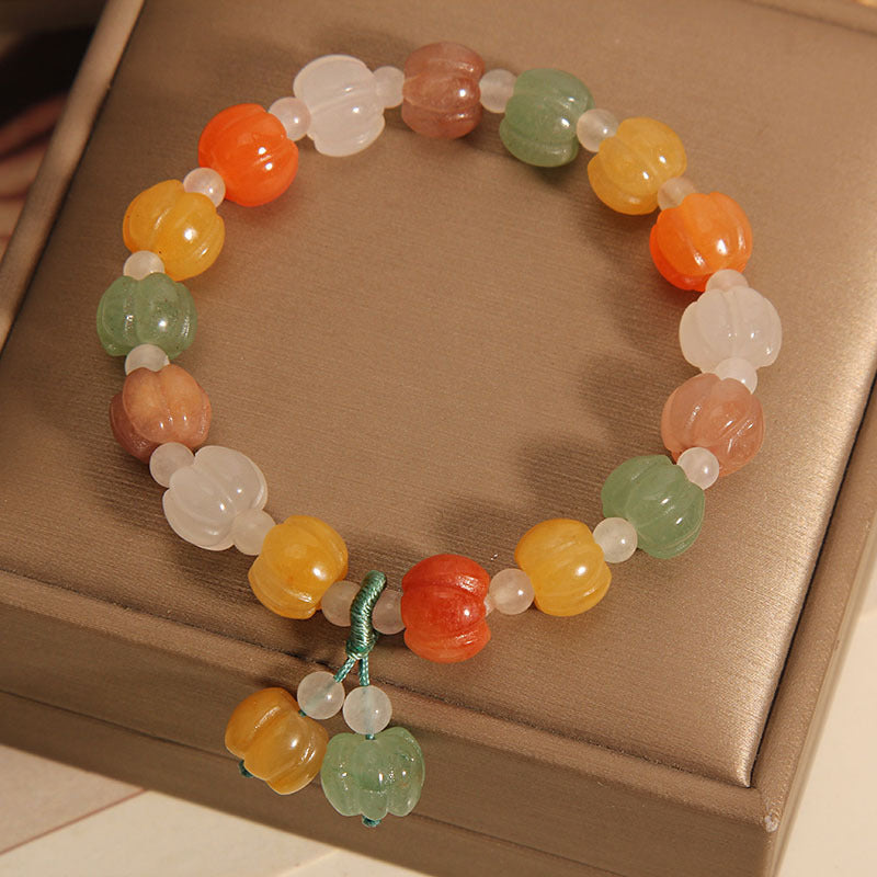Natural Golden Silk Jade Pumpkin Energy Bracelet – Prosperity, Harmony & Protection