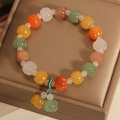 Natural Golden Silk Jade Pumpkin Energy Bracelet – Prosperity, Harmony & Protection