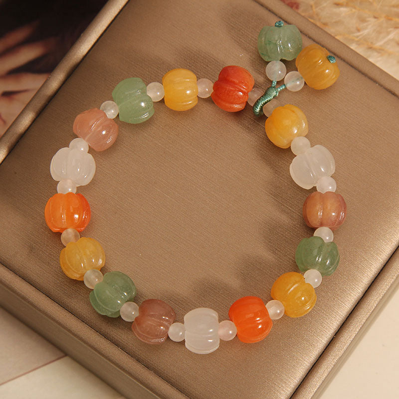 Natural Golden Silk Jade Pumpkin Energy Bracelet – Prosperity, Harmony & Protection