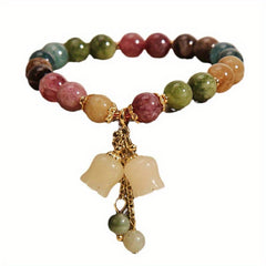 Aurora Harmony Natural Stone Bracelet — Love, Balance & Protection Energy | Ethnic Flower CharmsAurora Harmony