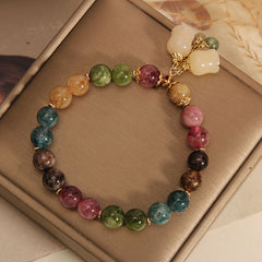 Aurora Harmony Natural Stone Bracelet — Love, Balance & Protection Energy | Ethnic Flower CharmsAurora Harmony