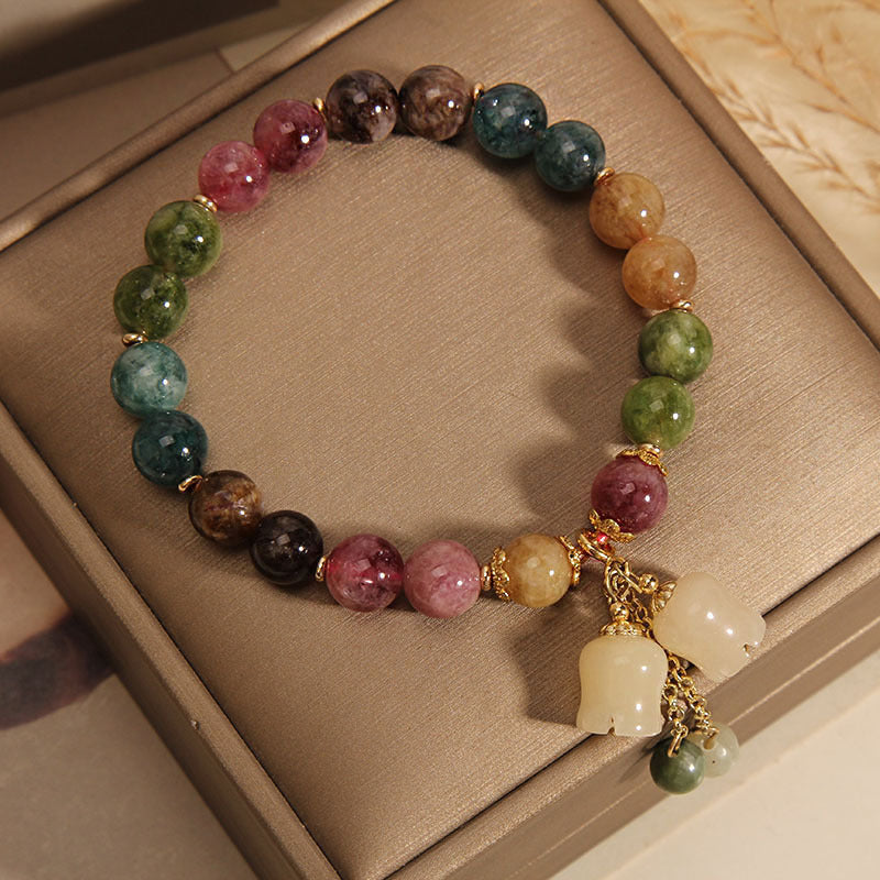 Aurora Harmony Natural Stone Bracelet — Love, Balance & Protection Energy | Ethnic Flower CharmsAurora Harmony
