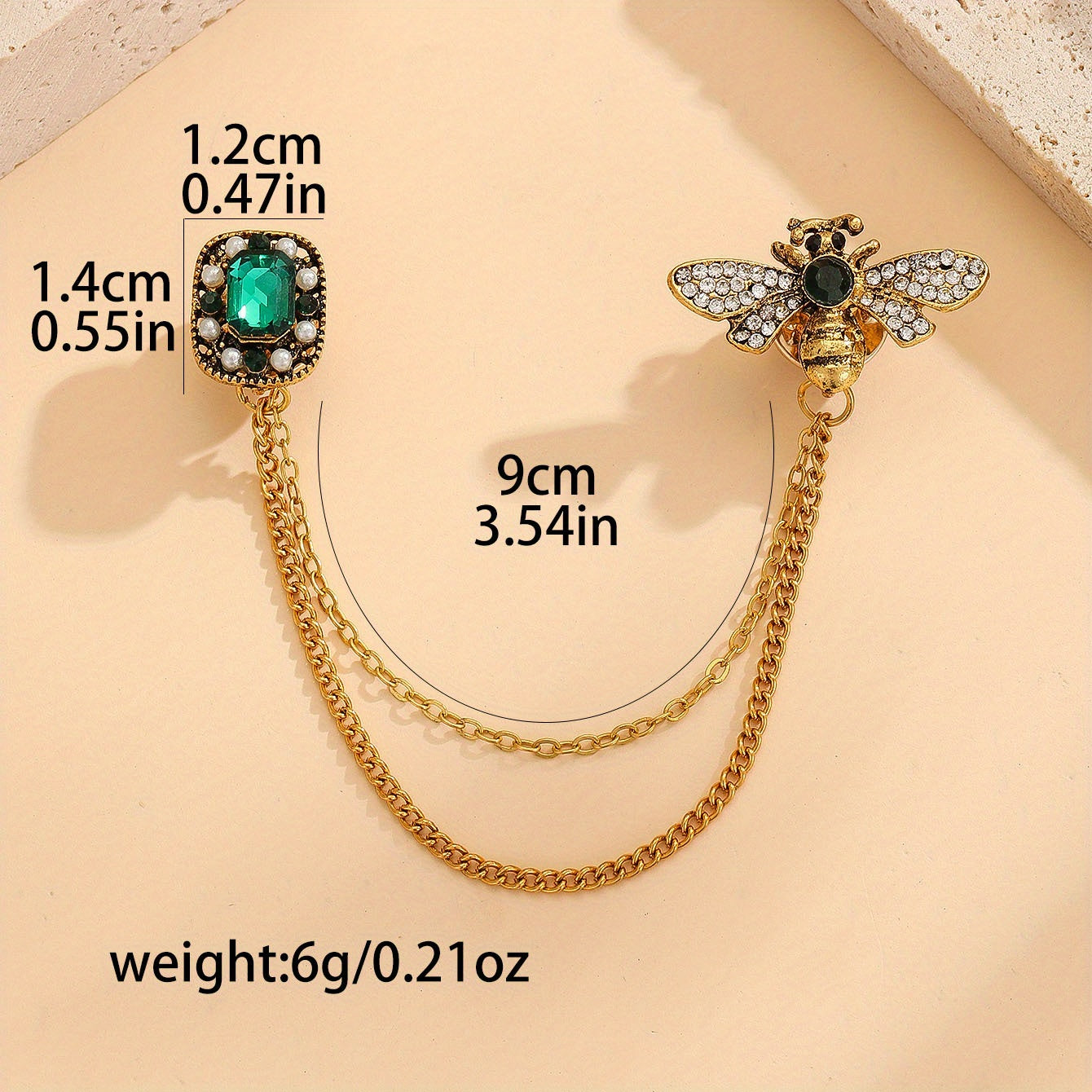 Elegant Bee & Rhinestone Brooch Pin with Positive Energy - Versatile Chic Outdoor Accessory