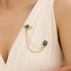 Elegant Bee & Rhinestone Brooch Pin with Positive Energy - Versatile Chic Outdoor Accessory