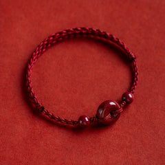 Cinnabar Blessing Red Rope Bracelet — Protection, Prosperity & Positive Energy Talisman