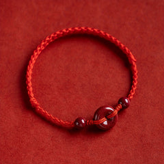 Cinnabar Blessing Red Rope Bracelet — Protection, Prosperity & Positive Energy Talisman