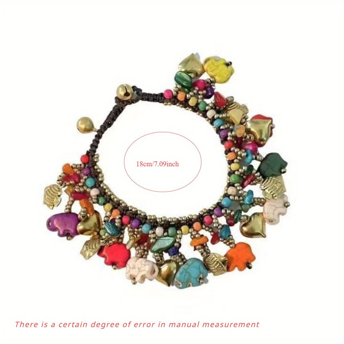 Bohemian Rainbow Elephant Charm Bracelet — Joy, Luck, Chakra Harmony & Positive Energy