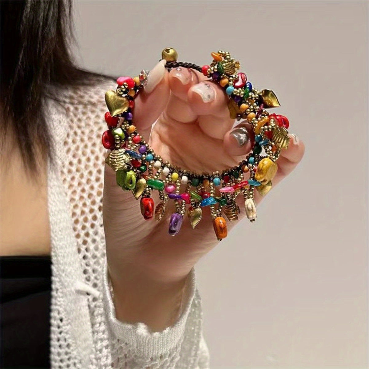 Bohemian Rainbow Elephant Charm Bracelet — Joy, Luck, Chakra Harmony & Positive Energy