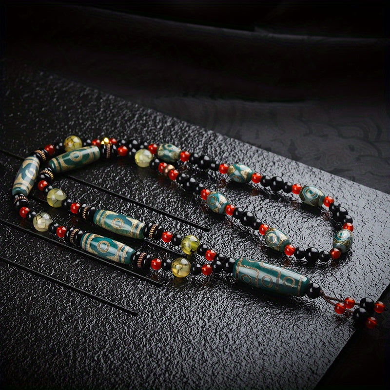 Incorporates spiritual benefits (protection, harmony, vitality) with an eye-catching gradient.