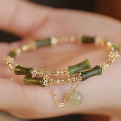 Traditional Chinese Bamboo Bellflower Bracelet — Harmony & Growth Enhancing Vintage Jewelry