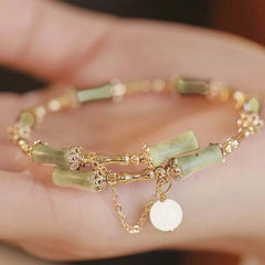 Traditional Chinese Bamboo Bellflower Bracelet — Harmony & Growth Enhancing Vintage Jewelry