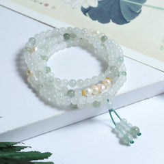 Serene Jade & Aquamarine Mala Bracelet for Inner Peace, Emotional Balance, and Spiritual Harmony