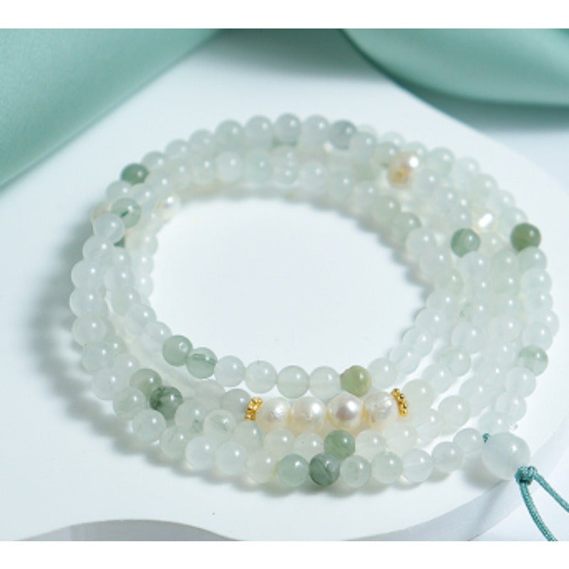 Serene Jade & Aquamarine Mala Bracelet for Inner Peace, Emotional Balance, and Spiritual Harmony