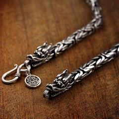 Viking Dragon Head Pendant Necklace (24in) –  Grounding & Spiritual Harmony Amulet